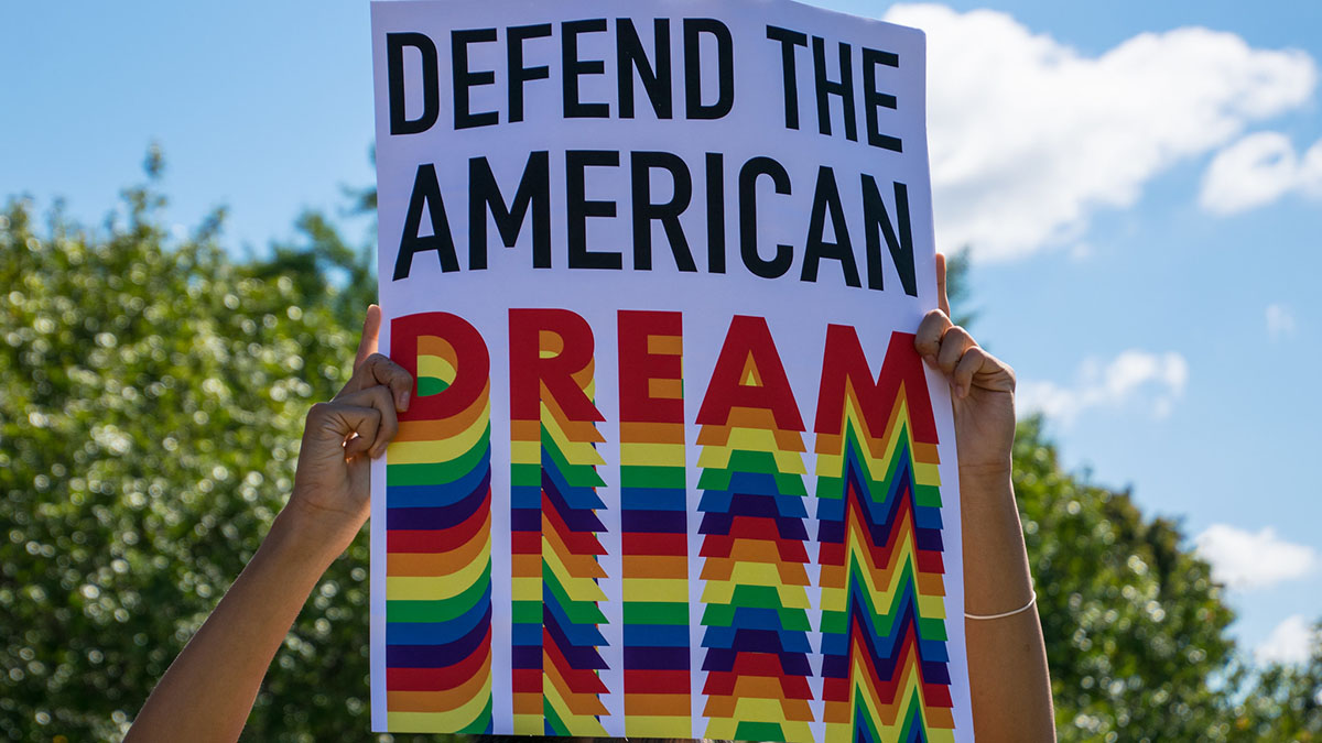 "Defend DACA March / Defend the American Dream" by Rodney Dunning is licensed under CC BY-NC-ND 2.0