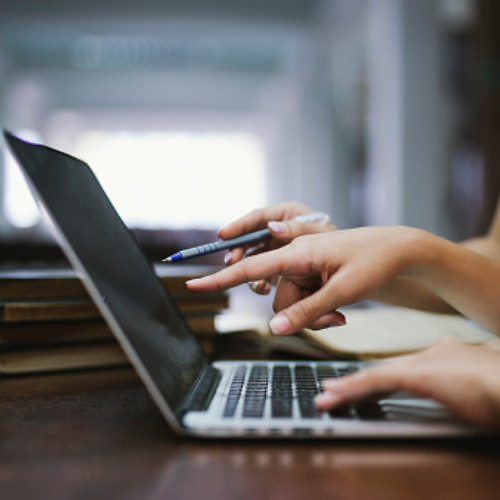 Pointing at computer screen